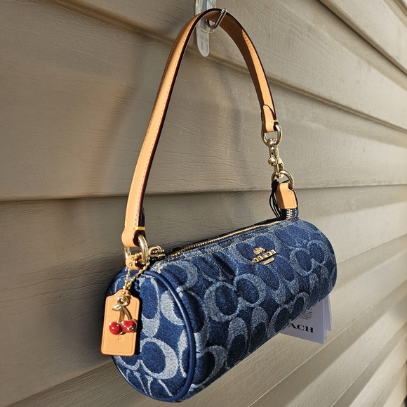 NWT Coach NOLITA DenimSignature Barrel Bag - Picture 3 of 12